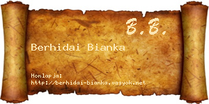 Berhidai Bianka névjegykártya